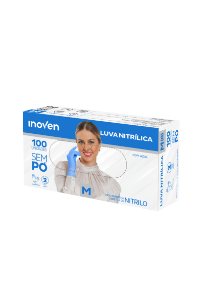 Luva Nitrílica S/Pó (M) - Inoven